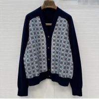 Grade Quality Loro Piana LP Printed Cardigan 1015 Blue 2025