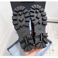 Stylish Prada Suede Platform Booties 6cm with Zip Dark Brown 2025 1T328O 1027062