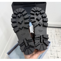 Top Grade Prada Leather Platform Booties 5cm with Buckle Dark Brown 2025 1U187O 1027064