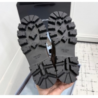 Purchase Prada Suede Platform Booties 5cm with Buckle Brown 2025 1U187O 1027065