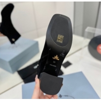 Stylish Prada Suede Heel Ankle Boots 6.5cm Black 2025 PR102705 1027077