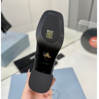 Stylish Prada Calf Leather Heel Ankle Boots 6.5cm Black 2025 PR102705 51027080