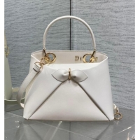 Best Price Dior Bow Top Handle Bag in Calfskin Leather DR112201 White 2025
