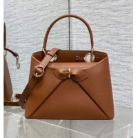 Reasonable Price Dior Bow Top Handle Bag in Calfskin Leather DR112201 Brown 2025