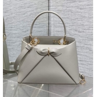 Super Quality Dior Bow Top Handle Bag in Calfskin Leather DR112201 Grey 2025