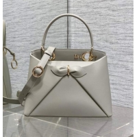 Super Quality Dior Bow Top Handle Bag in Calfskin Leather DR112201 Grey 2025
