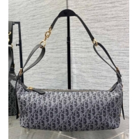 Famous Brand Dior Medium D-Journey Hobo Bag in Grey Denim Oblique Jacquard S2866 2025