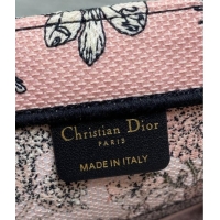 Buy Cheap Dior Lucky Medium Dior Book Tote Bag in Pink Multicolor Flowers Calendar Allover Embroidery D2053 2025