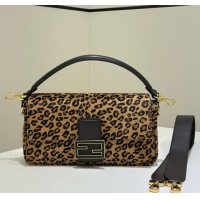 Affordable Price Fendi Baguette Medium Bag in Leopard Printed Mohair 8691M 2025