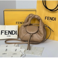 Top Design Fendi Spy Mini Bag in Leather 80888 Beige 2025