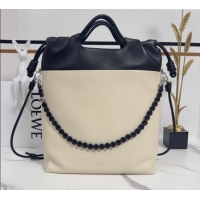 Market Sells Loewe Flamenco Purse Tote Bag in Mellow Nappa Lambskin Leather 012551 Light Ghost/Black 2025