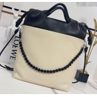 Market Sells Loewe Flamenco Purse Tote Bag in Mellow Nappa Lambskin Leather 012551 Light Ghost/Black 2025