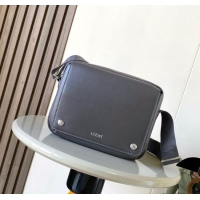 Modern Classic Loewe Medium Pebble messenger bag in smooth calfskin 9094 Grey 2025