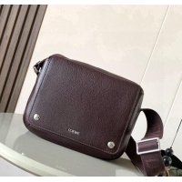 Fashion Discount Loewe Medium Pebble messenger bag in supple grained calfskin Cinnabar 9094 Red 2025