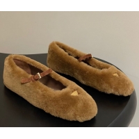 Sophisticated Prada Shearling ballerinas flat Brown 2025 1F159O 1027100