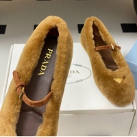 Sophisticated Prada Shearling ballerinas flat Brown 2025 1F159O 1027100