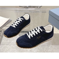 Pretty Style Prada Suede Sneakers Blue 2025 1E152O 1027109