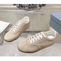 Duplicate Prada Suede Sneakers Pumice Stone Beige 2025 1E152O 1027110