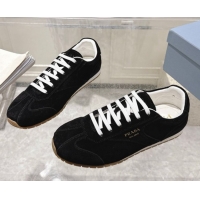 Durable Prada Suede Sneakers Black 2025 1E152O 1027111