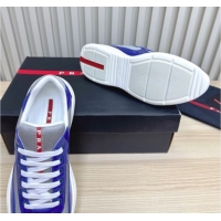 Perfect Prada Men's America's Cup Bike Patent Leather and Fabric Sneakers Blue2 2025 3E6420 1027114