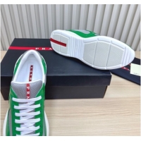 Unique Style Prada Men's America's Cup Bike Patent Leather and Fabric Sneakers Green2 2025 3E6420 1027115