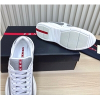 Top Design Prada Men's America's Cup Bike Patent Leather and Fabric Sneakers White 2025 3E6420 1027116