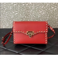 Market Sells Valentino Small Rockstud Grainy Calfskin Crossbody bag VLTN0322 Red 2025