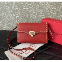Market Sells Valentino Small Rockstud Grainy Calfskin Crossbody bag VLTN0322 Red 2025