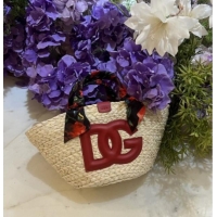 Well Crafted Dolce&Gabbana Small Straw Shopper Bag 2828 Deep Red 2025