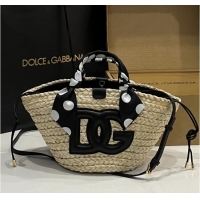 Best Price Discount Dolce&Gabbana Small Straw Shopper Bag 2828 Black 2025