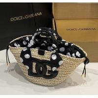 Best Price Discount Dolce&Gabbana Small Straw Shopper Bag 2828 Black 2025