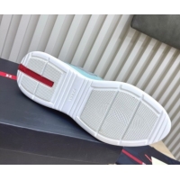 Sophisticated Prada Men's America's Cup Bike Patent Leather and Fabric Sneakers Blue 2025 3E6420 1027126