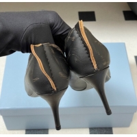 Stylish Prada Antiqued leather pumps 8.5cm with edges Black 2025 1I194O 1027127