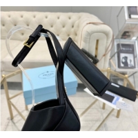 Most Popular Prada Leather Platform Heel Sandals 12cm Black 2025 PR102707 1027129