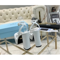 Popular Style Prada Leather Platform Heel Sandals 12cm Light Blue 2025 PR102707 1027130