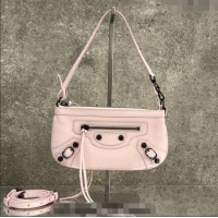 Affordable Price Balenciaga Le City Pouch Bag On Strap in Arena Storico Lambskin 0904 Petal Pink 2025