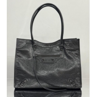 Promotional Balenciaga Le City Tote Bag Medium in Arena Storico Lambskin 1029 Grey 2025