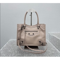 Top Quality Balenciaga Le City Tote Bag Small in Arena Storico Lambskin Sesame 1029 Beige 2025