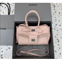 Market Sells Balenciaga Bel Air Carry All Tote Bag Mini in smooth calfskin and aged-silver hardware 11120 Petal Pink 202