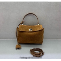 Well Crafted Balenciaga Rodeo Mini Handbag in suede And aged-silver hardware 78972 Camel 2025