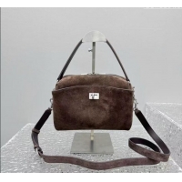 Discount Balenciaga Mens Rodeo Camera Bag in suede With aged-silver hardware 20135 Brown 2025