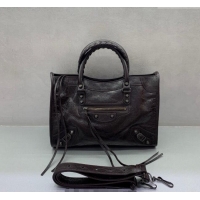 Grade Quality Balenciaga Le City Small Bag in Arena Storico lambskin 1120 Coffee 2025