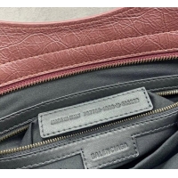 Good Taste Balenciaga Le City Medium Bag in Arena Storico lambskin 0925 Burgundy 2025