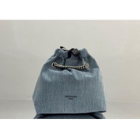 Grade Promotional Balenciaga Small Crush Tote Bag 742941 Denim Blue 2025