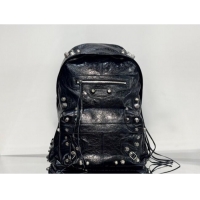Super Quality Balenciaga Le Cagole Backpack Bag in calfskin leather With aged-silver hardware 20144 Black 2025
