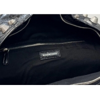 Super Quality Balenciaga Le Cagole Backpack Bag in calfskin leather With aged-silver hardware 20144 Black 2025