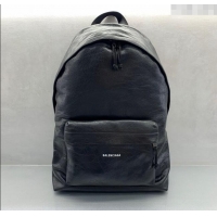 New Fashion Balenciaga Calfskin Leather Backpack Bag 1120 Black 2025