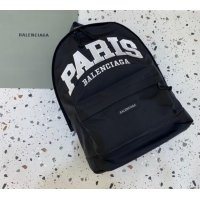 Reasonable Price Balenciaga PARIS Fabric Backpack Bag 20155 Black/White 2025