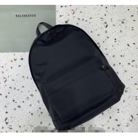 Top Grade Balenciaga Explorer Fabric Backpack Bag with Signature 20156 Black/Silver 2025
