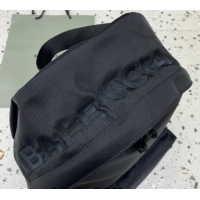 Top Grade Balenciaga Explorer Fabric Backpack Bag with Signature 20156 Black/Silver 2025